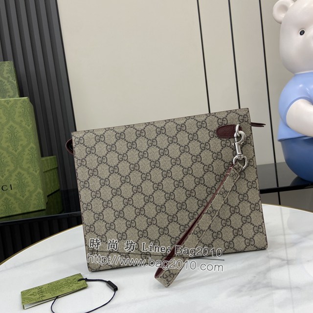 Gucci專櫃古馳最新款飾GG細節手拿包男士手包 jh2293型號：768255
